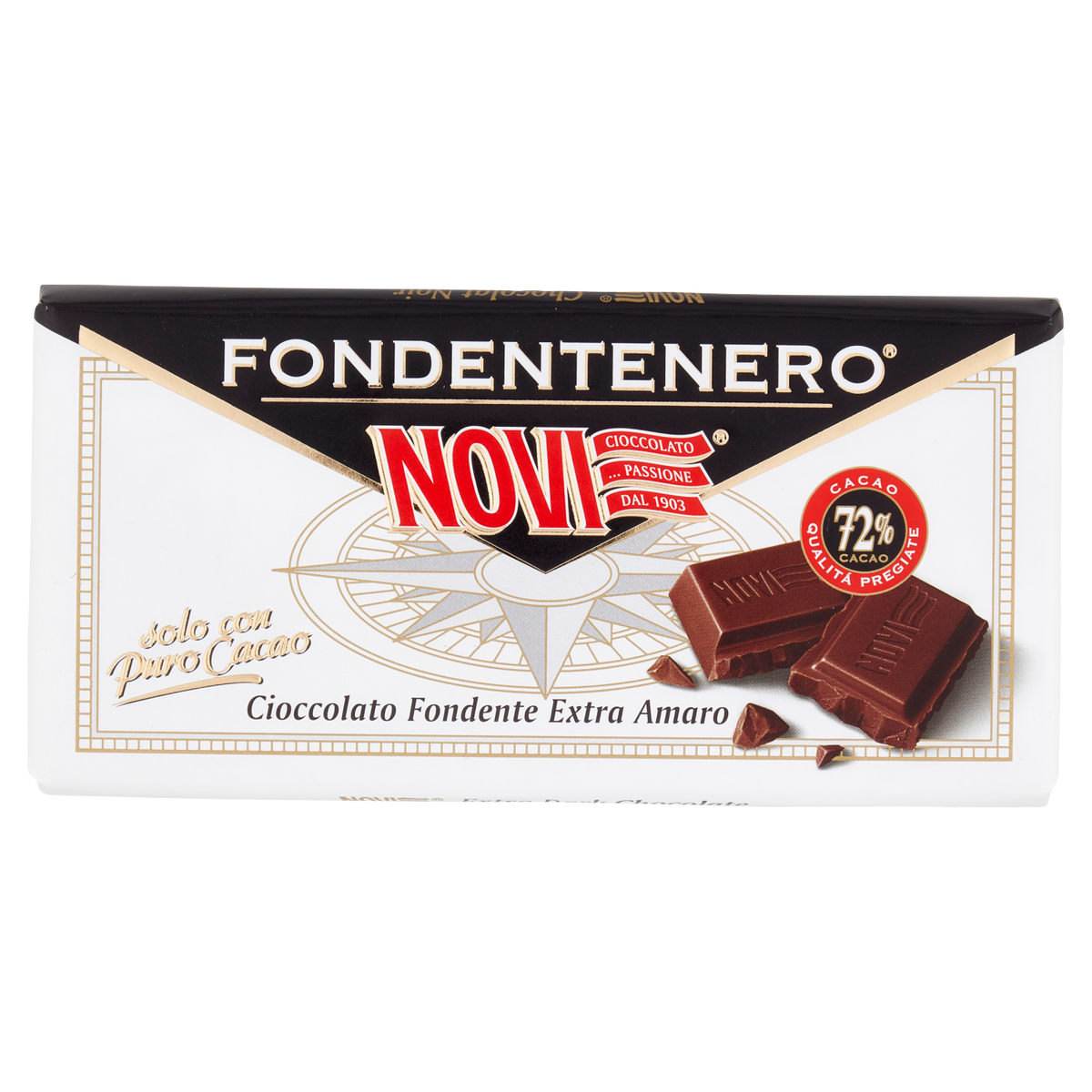 NOVI CIOCCOLATO FONDENTENERO 72% 100g (24 in a box)