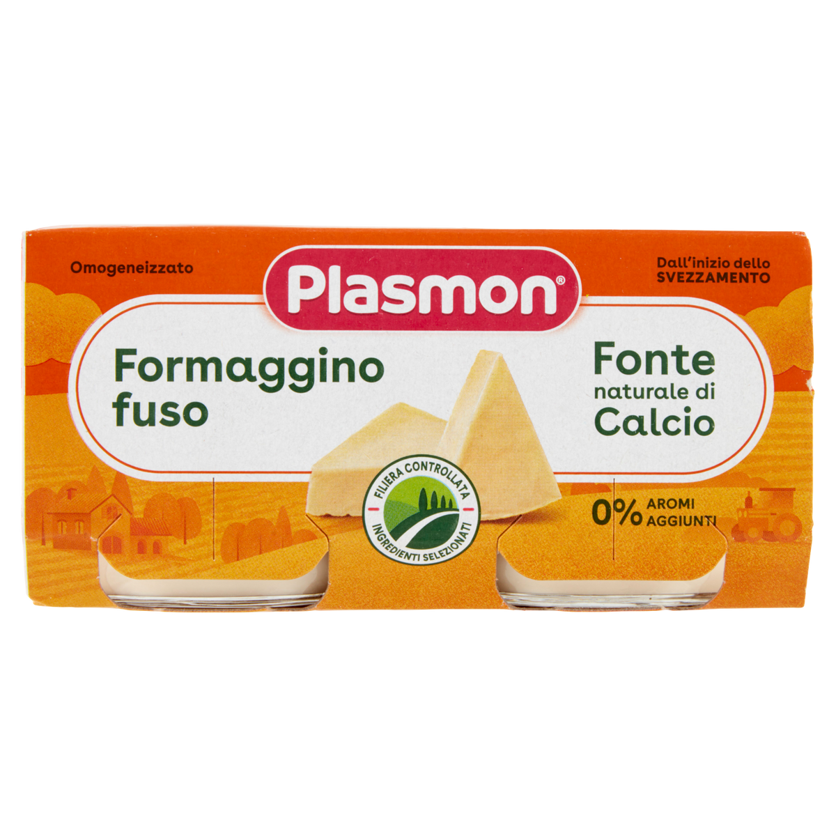 PLASMON OMOGENEIZZATO FORMAGGINO FUSO 80g X2 160g (12 in a box)