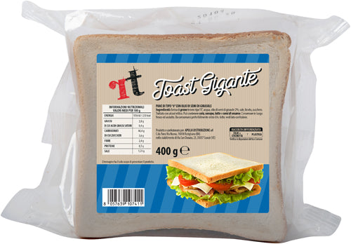 RT Toast Gigante Di Grano Tenero gr.400 (8 In A Box) (£1.08 Each)