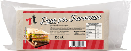 RT Pane Per Tramezzini Di Grano Tenero gr.250 (12 In A Box) (£0.94 Each)