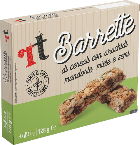 RT Barretta Ai Cereali Miele Arachidi/Mand./Semi g.32x4 (13 In A Box) (£1.49 Each)