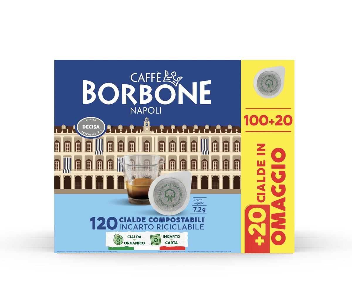 Borbone Decisa Cialde 100 + 20 Omaggio 864 Gr