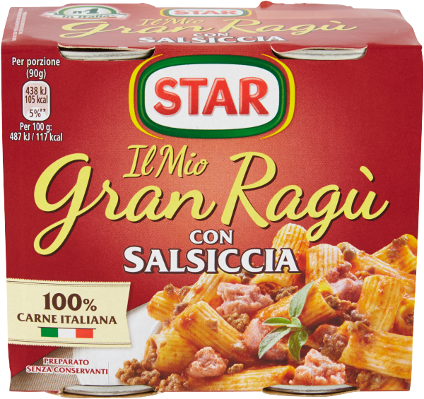 Star Gran Ragu' Con Salsiccia 180Gr X2