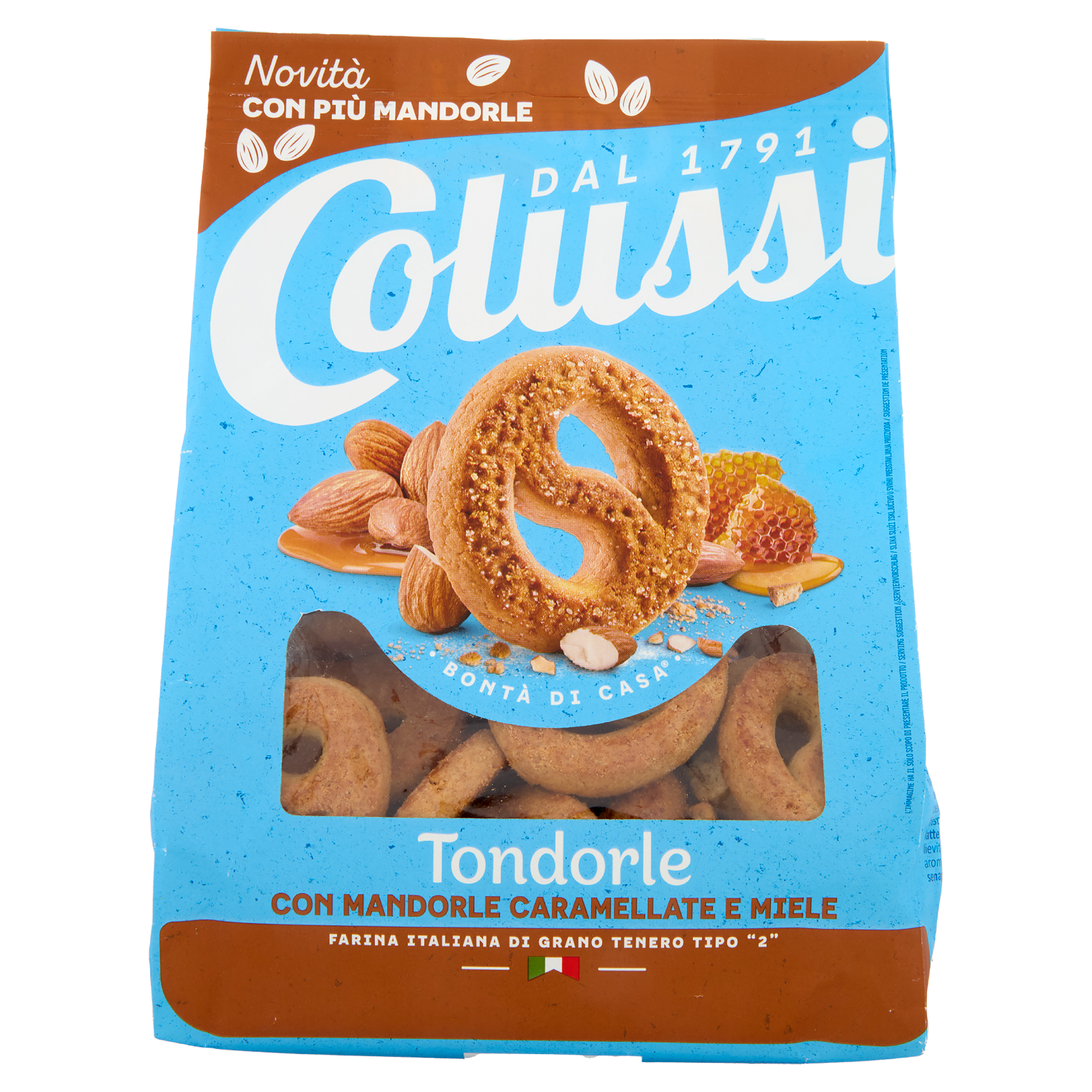 COLUSSI BISCOTTI MIELE E MANDORLE CARAMELLATE 500g (8 in a box)