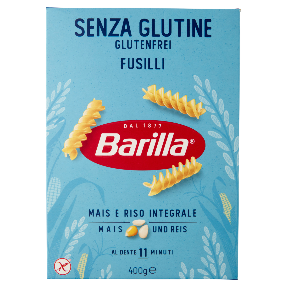 BARILLA PASTA SENZA GLUTINE FUSILLI 400g (14 in a box)