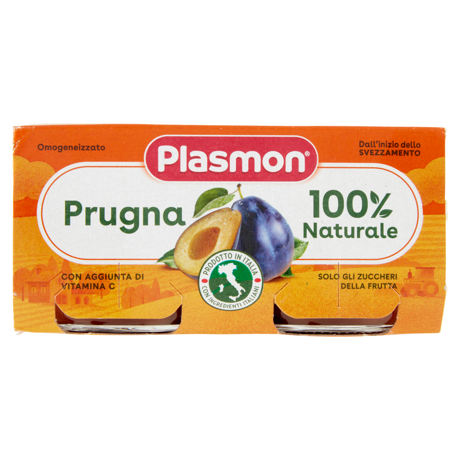 PLASMON OMOGENEIZZATO PRUGNA 80gX2 160g (12 in a box)