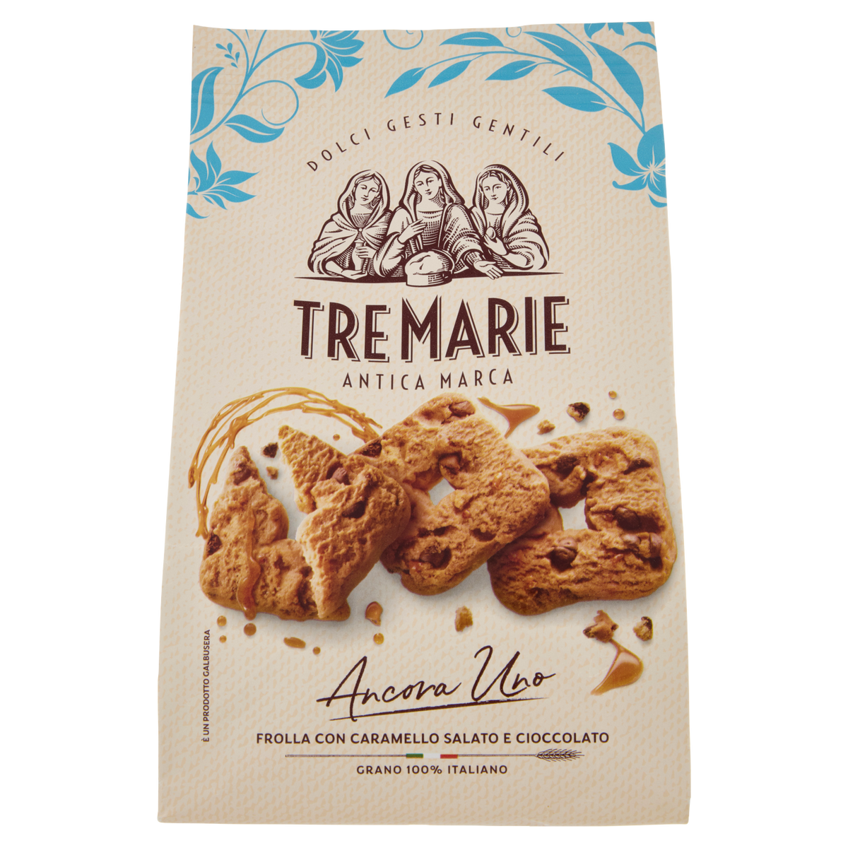 TRE MARIE BISCOTTI AL CARAMELLO SALATO E CIOCCOLATO 315g (12 in a box)available from our uk store