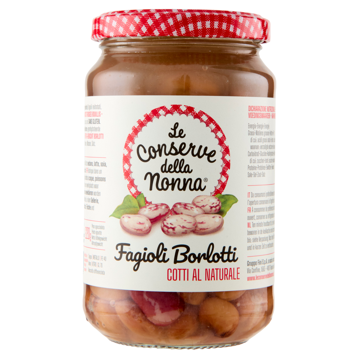 CONSERVE DELLA NONNA FAGIOLI BORLOTTI 360g (12 in a box)