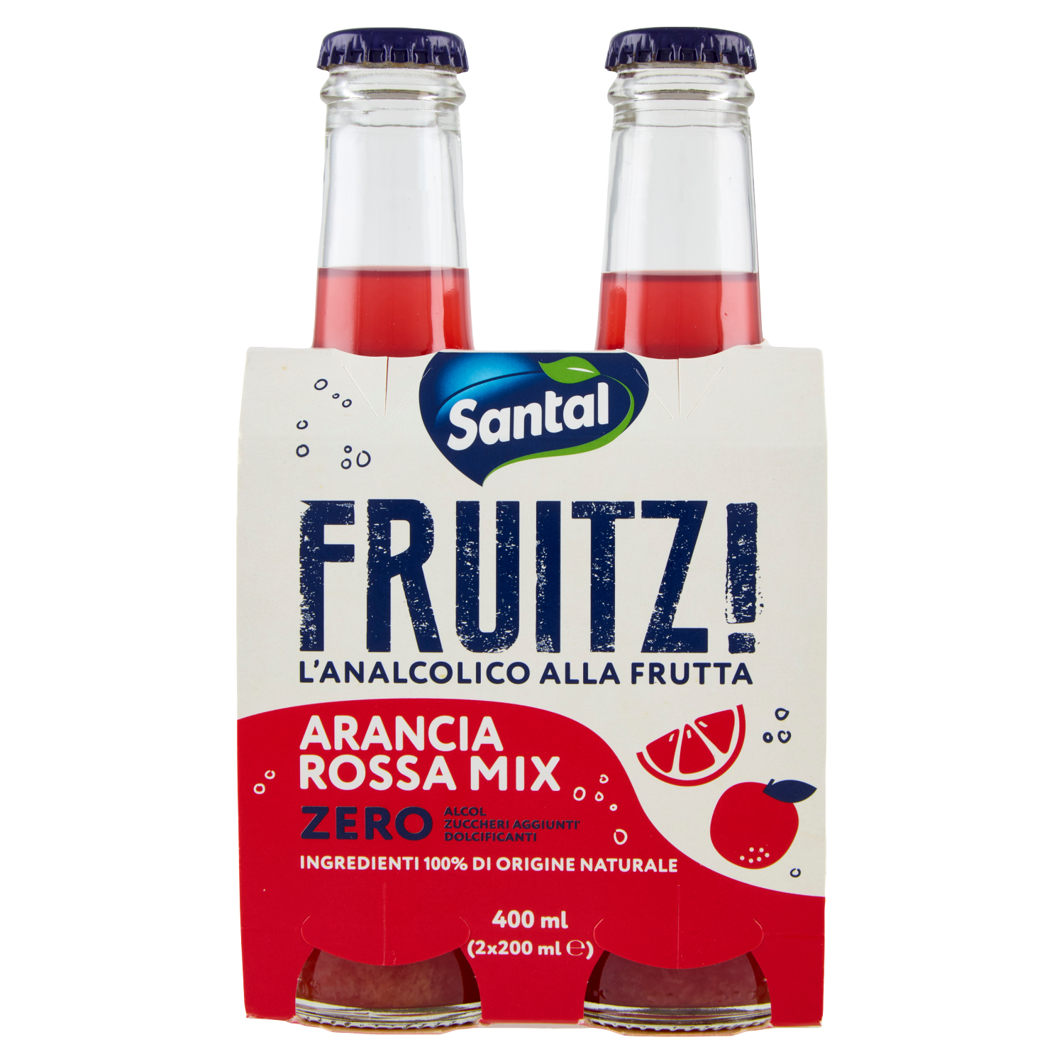 SANTAL FRUITZ ARANCIA ROSSA 200mlX2 400ml (6 in a box)