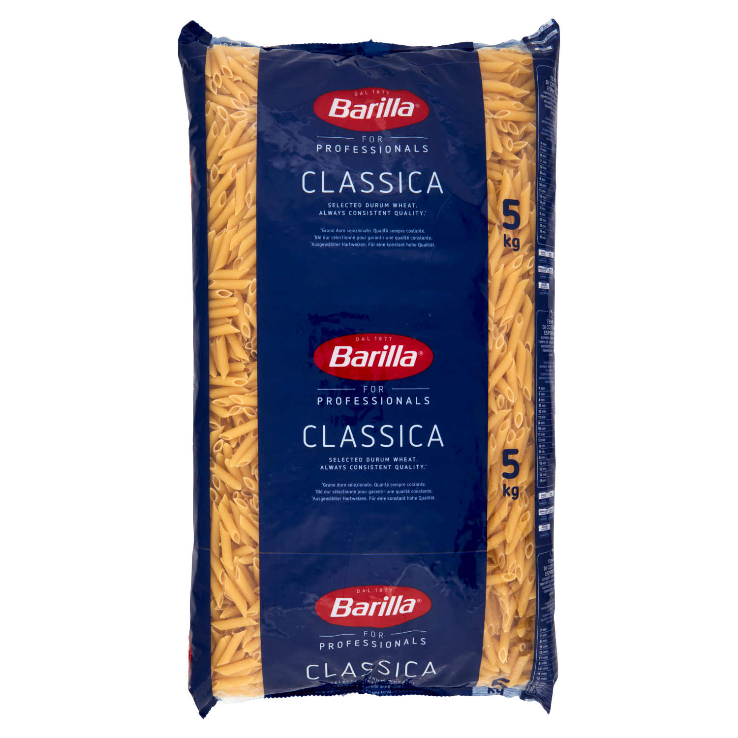 BARILLA PASTA DI SEMOLA PENNETTE RIGATE N°72 5kg (3 in a box)
