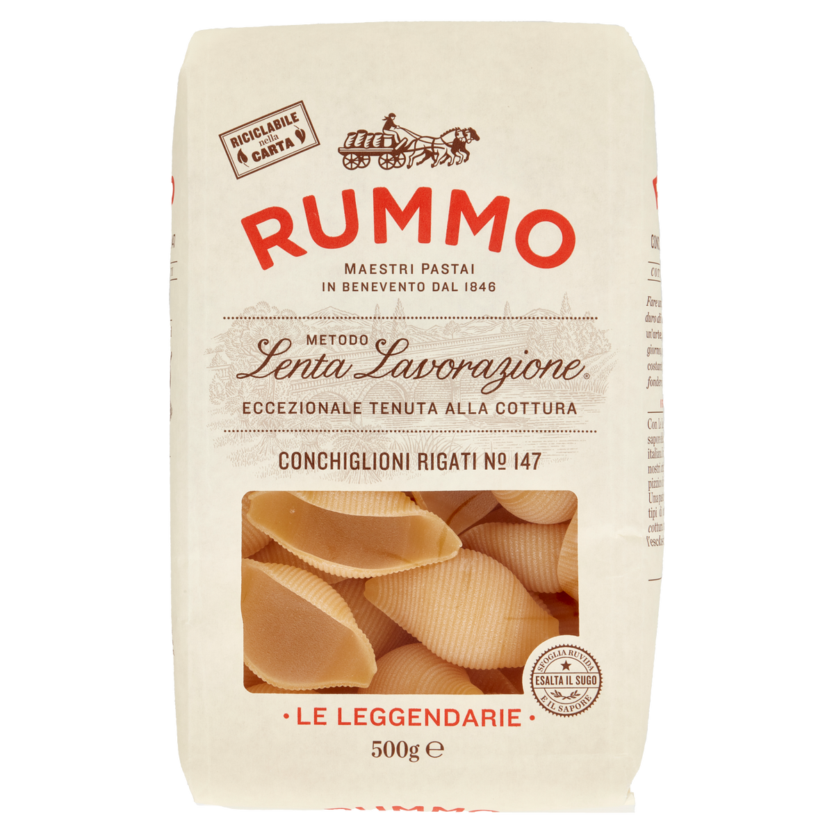 RUMMO CONCHIGLIONI RIGATI N.147 500g (12 in a box)