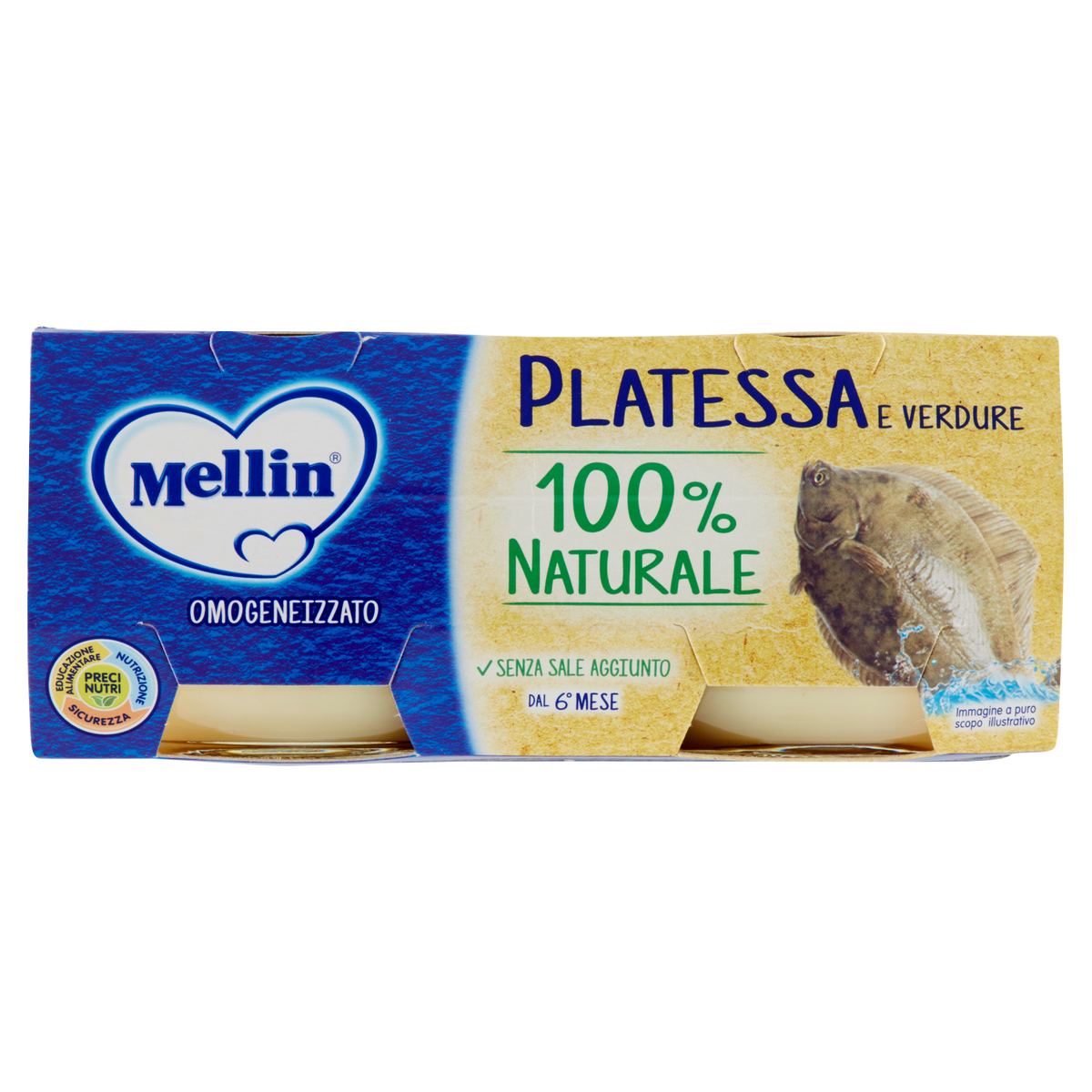 MELLIN OMOGENEIZZATO PLATESSA 80gx2 160g (12 in a box)