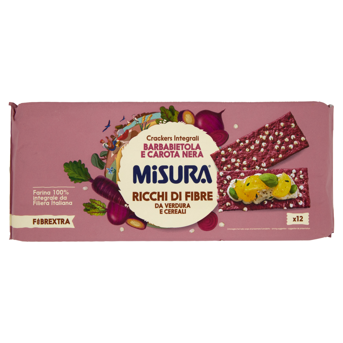 MISURA CRACKER INTEGRALI BARBABIETOLE 385g (12 in a box)