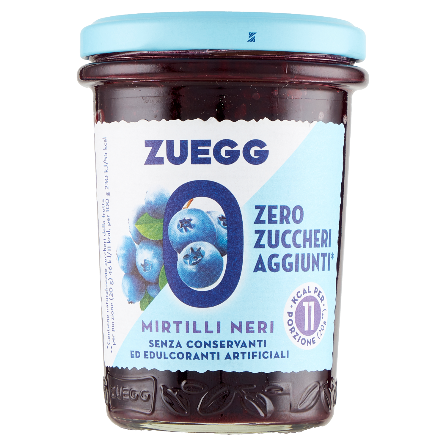 ZUEGG CONFETTURA MIRTILLI no added sugar 220g (8 in a box)