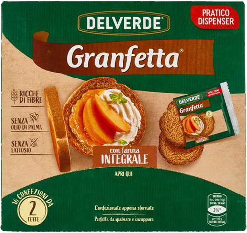 Delverde Granfetta Integrale Monoporzione (2 Fette) g.240 (12 In A Box) (£1.10 Each)