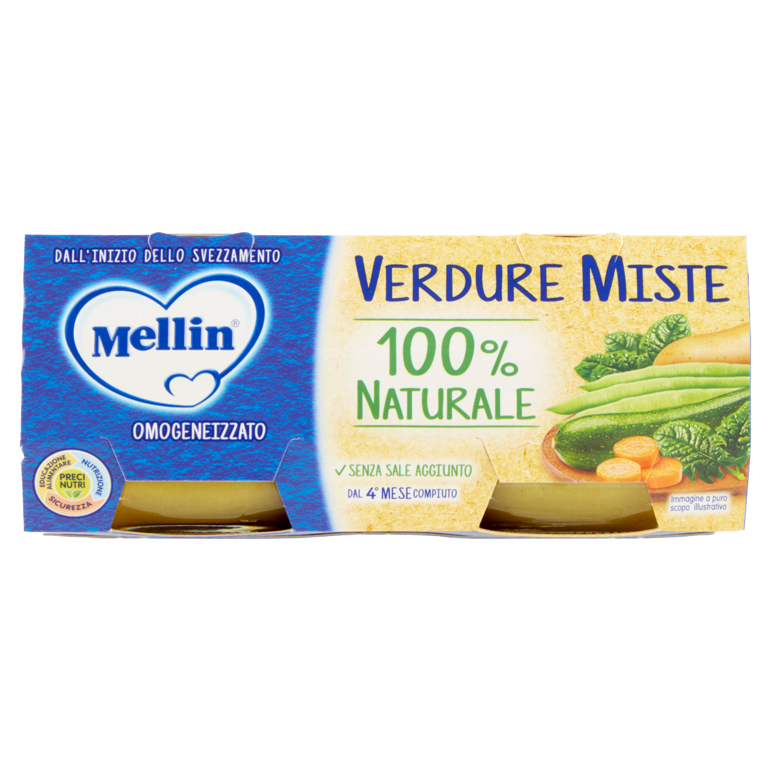 MELLIN OMOGENIZZATO VERDURE MISTE 80gx2 160g (12 in a box)