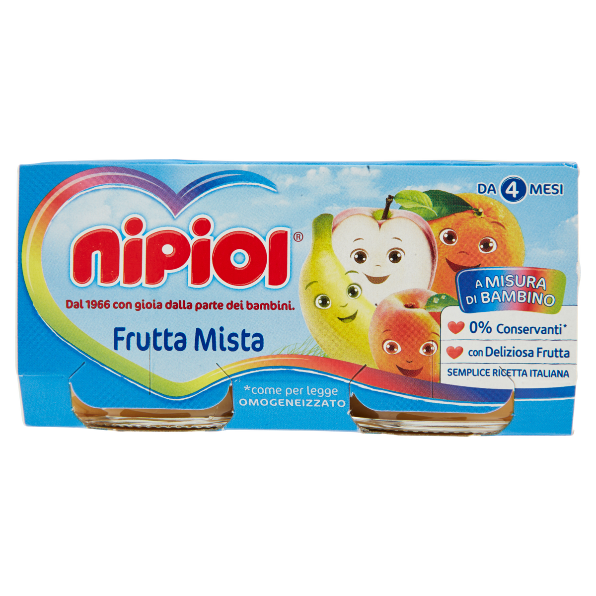 NIPIOL OMOGENEIZZATO ALLA FRUTTA MISTA 80g X2 160g (12 in a box)