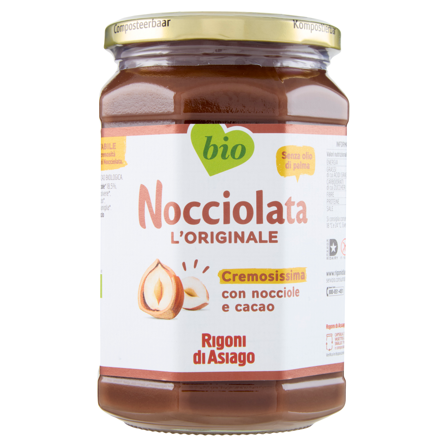 RIGONI NOCCIOLATA ORGANIC 650g (6 in a box)