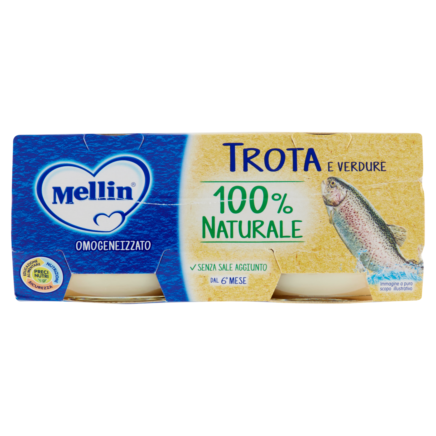 MELLIN OMOGENEIZZATO TROTA 80gx2 160g (12 in a box)