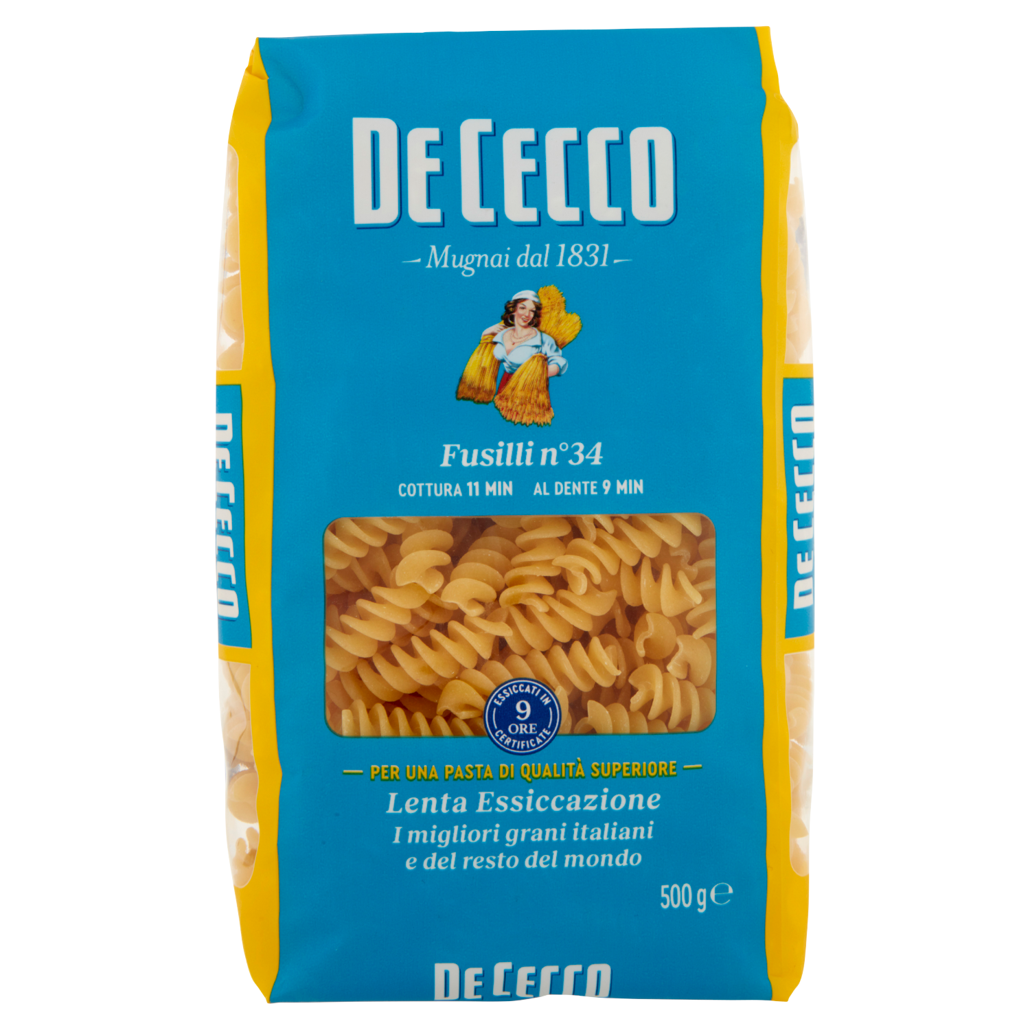 DE CECCO PASTA DI SEMOLA FUSILLI N°34 500g (24 in a box)