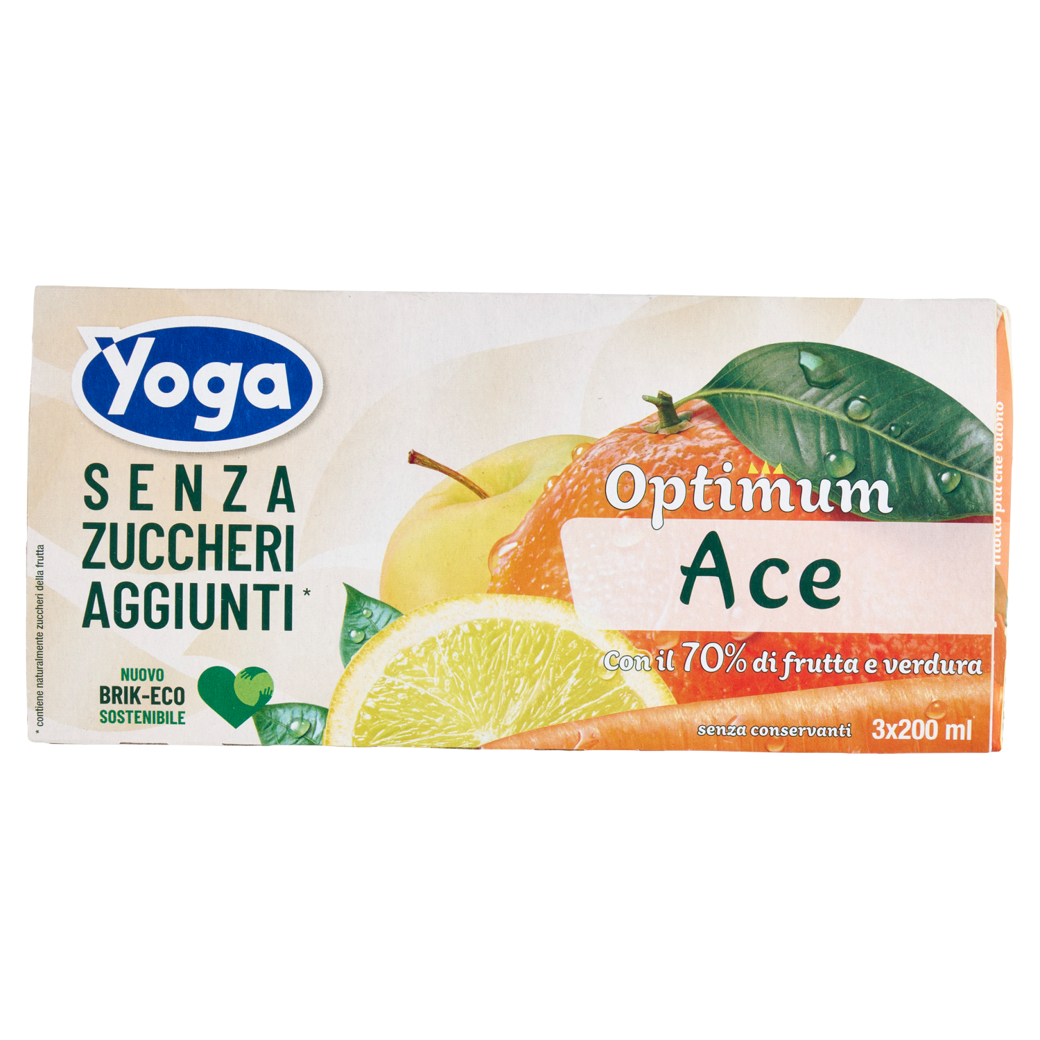 YOGA BRIK ACE 200X3 no added sugar 600ml (8 in a box)