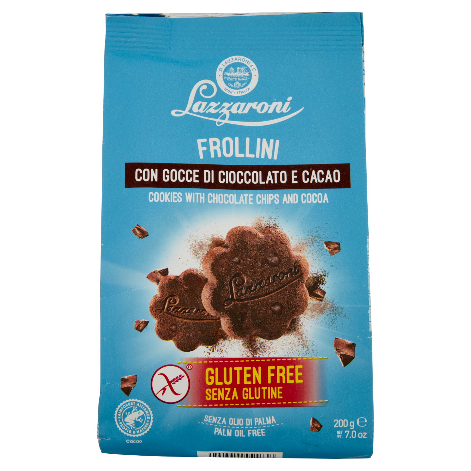 LAZZARONI FROLLINI gluten-free GOCCE DI CIOCCOLATO 200g (10 in a box)
