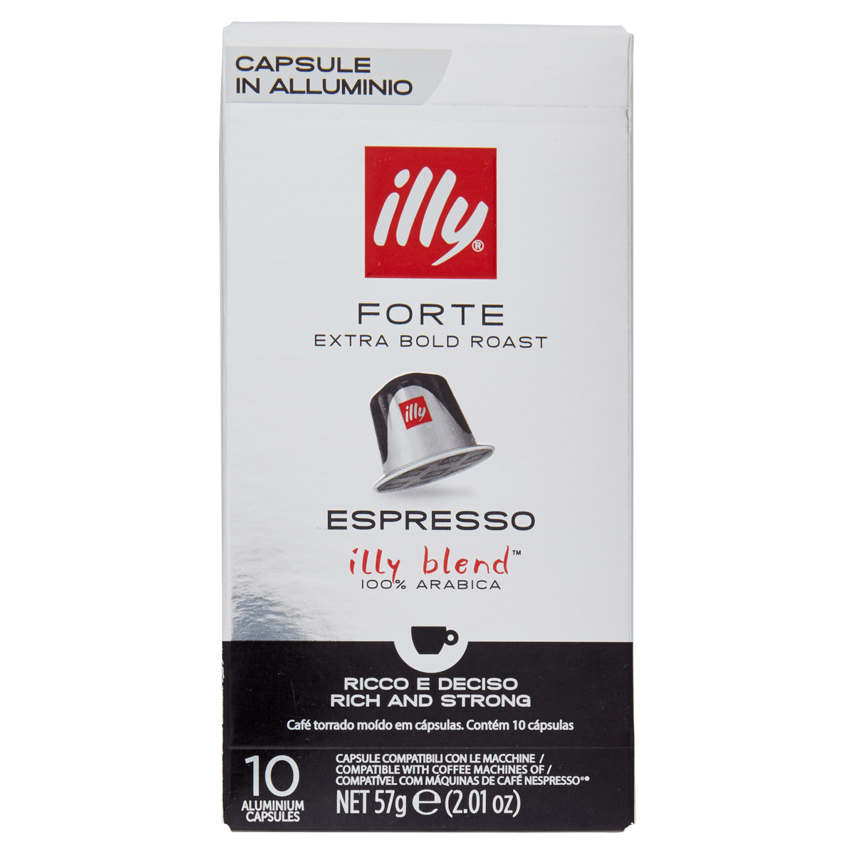 ILLY CAFFE' FORTE X 10 CAPSULE NESPRESSO 57g (10 in a box)