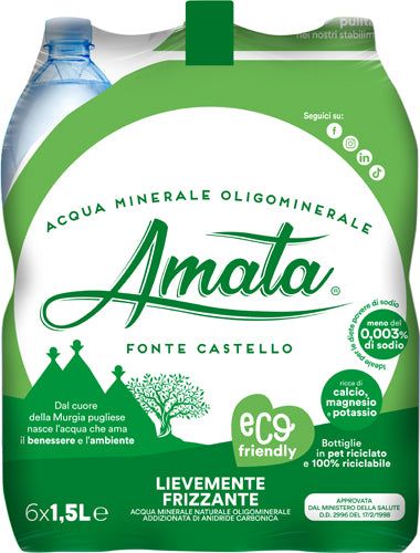 Amata Acqua Minerale Liev.Frizz. lt 1,5 (6 In A Box) (£0.19 Each)