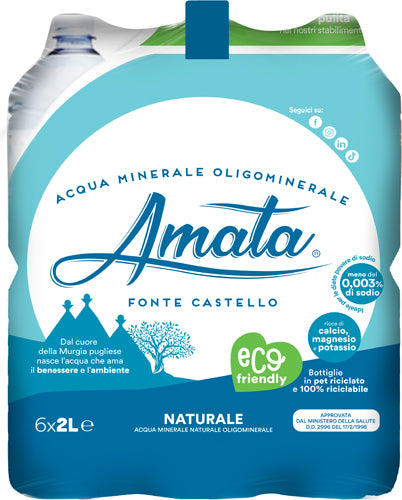 Amata Acqua Minerale Nat.lt.2 (6 In A Box) (£0.21 Each)