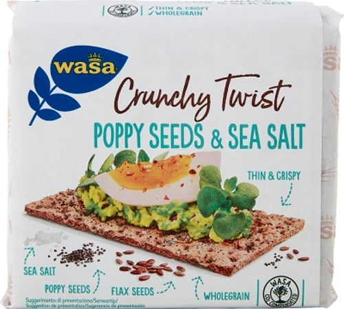 Wasa Crackers Poppy g.245 Seed & Sea (12 In A Box) (£1.64 Each)