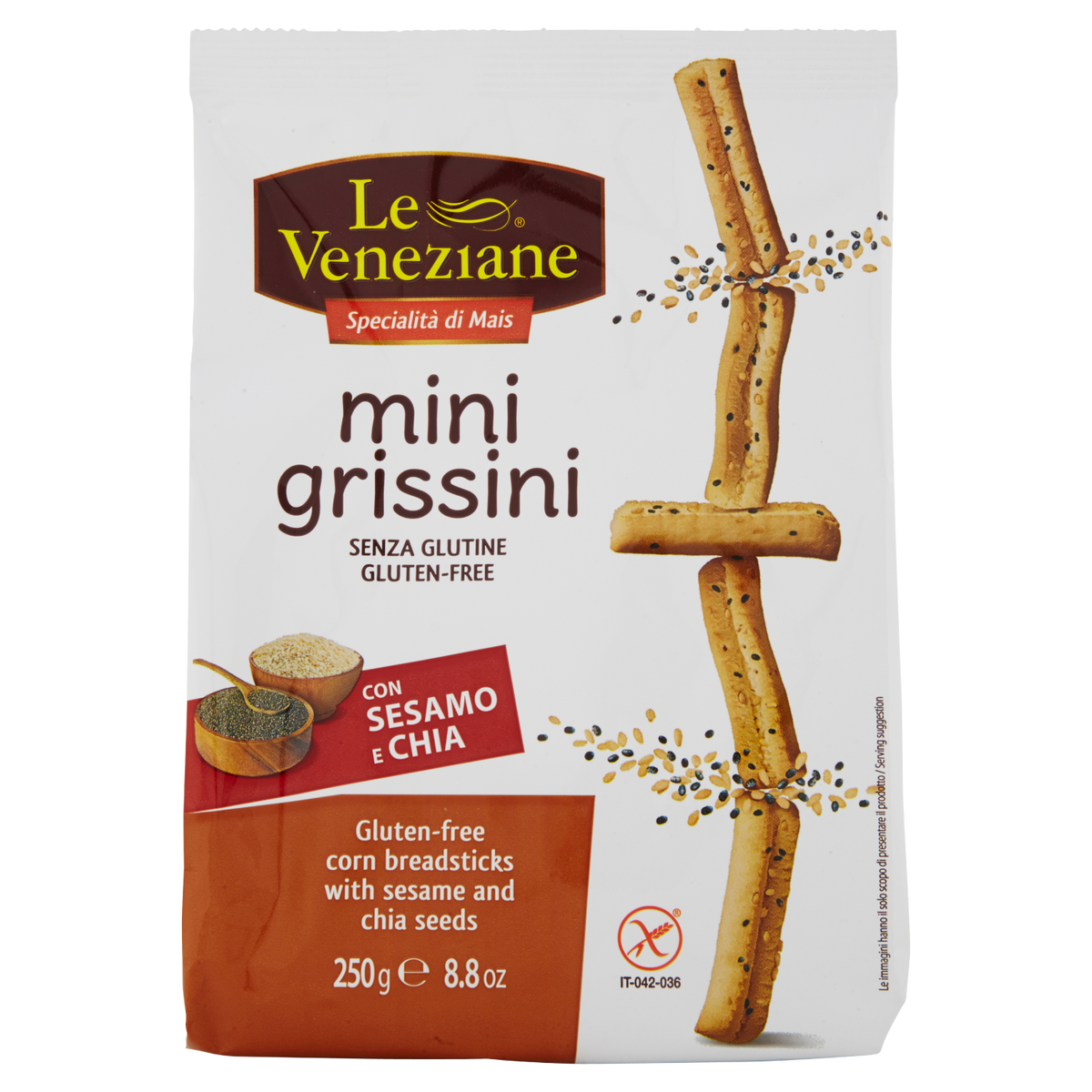 LE VENEZIANE MINI GRISSINI SESAMO E CHIA SENZA GLUTINE 250g (8 in a box)