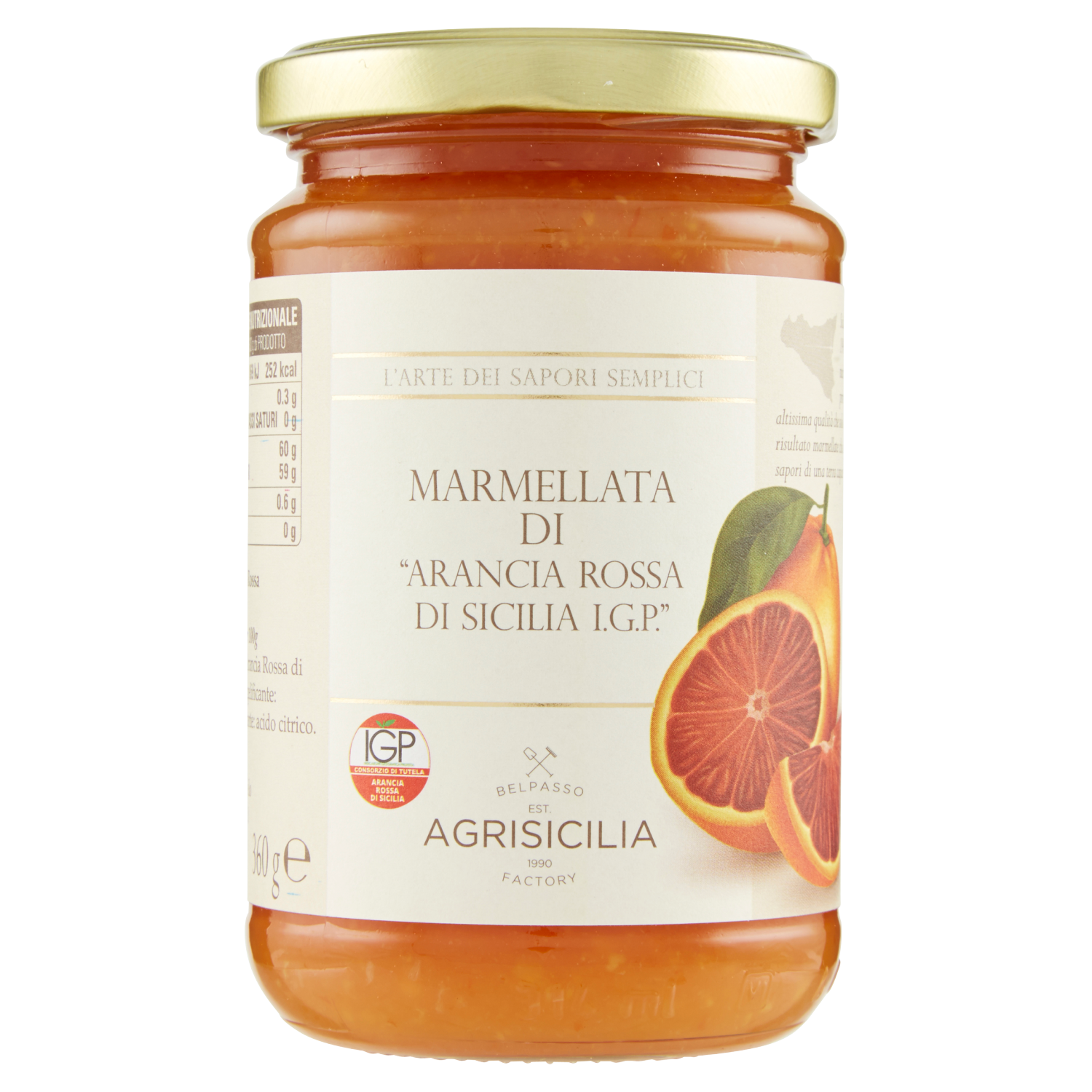 AGRISICILIA MARMELLATA ARANCE ROSSE 360g (6 in a box)