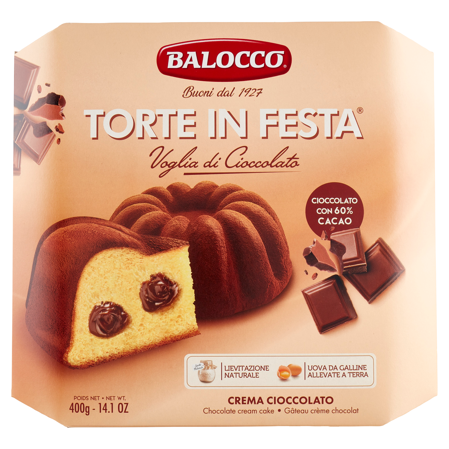 BALOCCO TORTA CIOCCOLATO 400g (18 in a box)