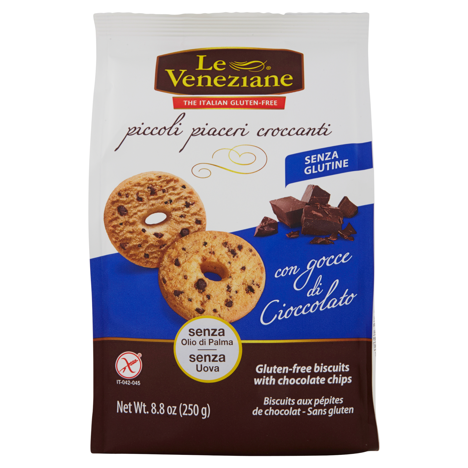VENEZIANE FROLLINI CON GOCCE DI CIOCCOLA SENZA GLUTINE 250g (9 in a box)
