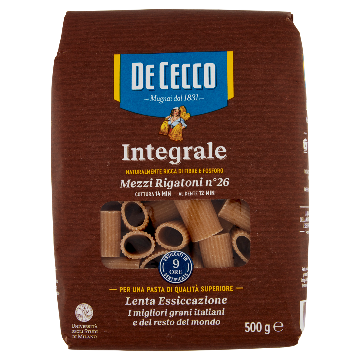 DE CECCO MEZZI RIGATONI INTEGRALI 500g(16 in a box)