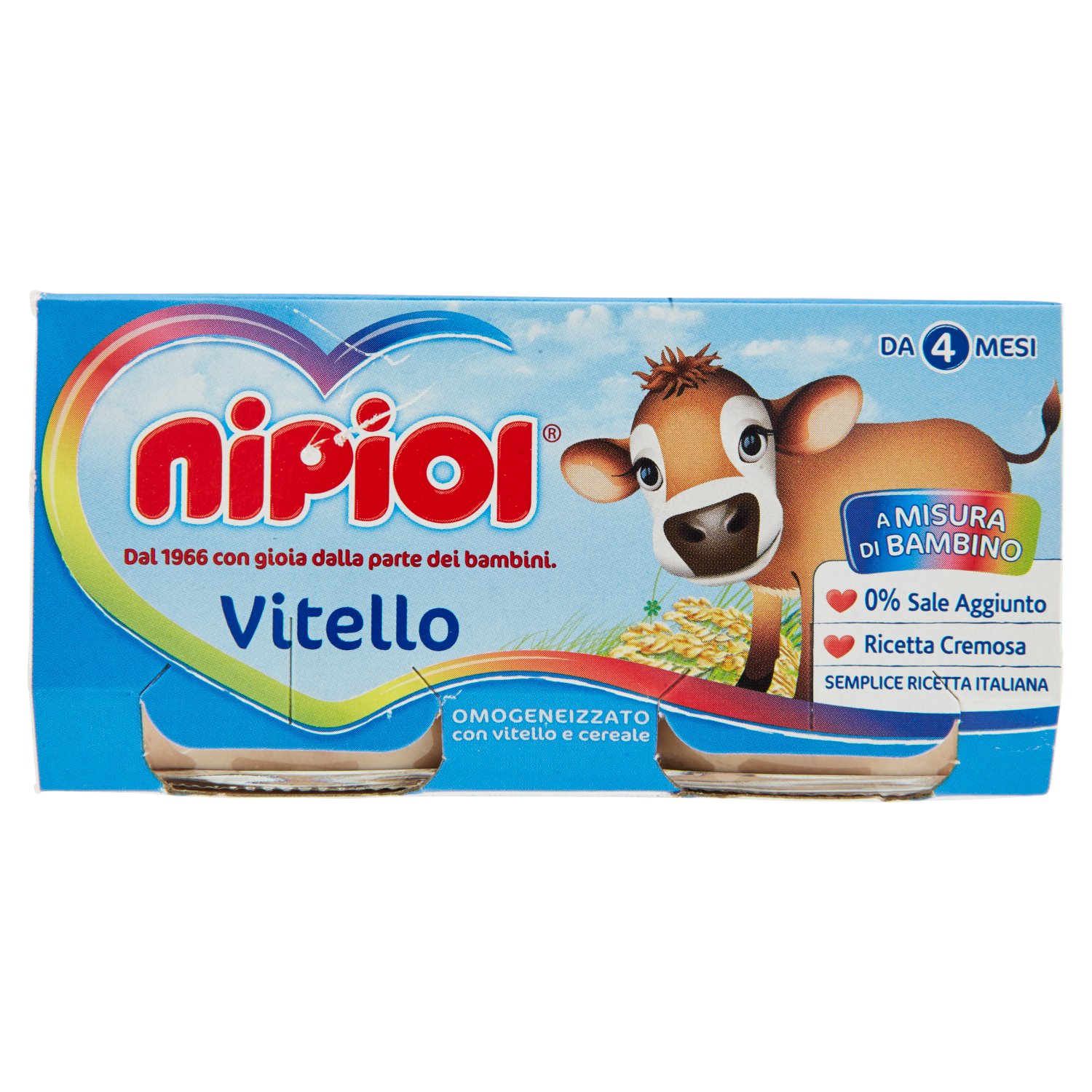 NIPIOL OMOGENEIZZATO ALLA CARNE VITELLO 80g X2 160g (12 in a box)