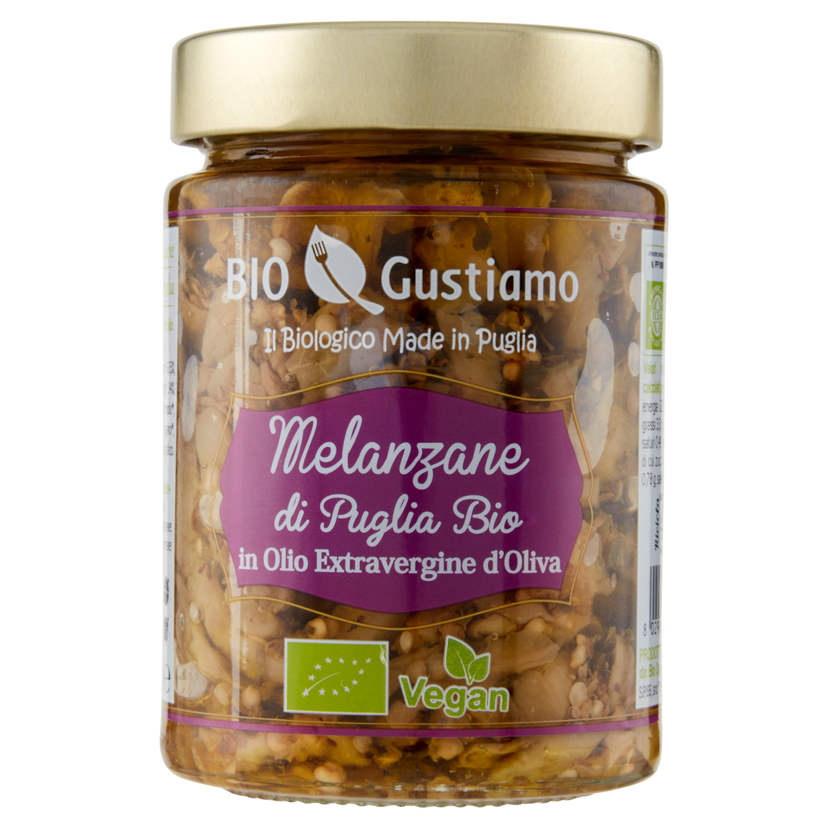 BIO GUSTIAMO MELANZANE A FILETTI IN OLIO EXTRAVERGINE D'OLIVA 280 (6 in a box)