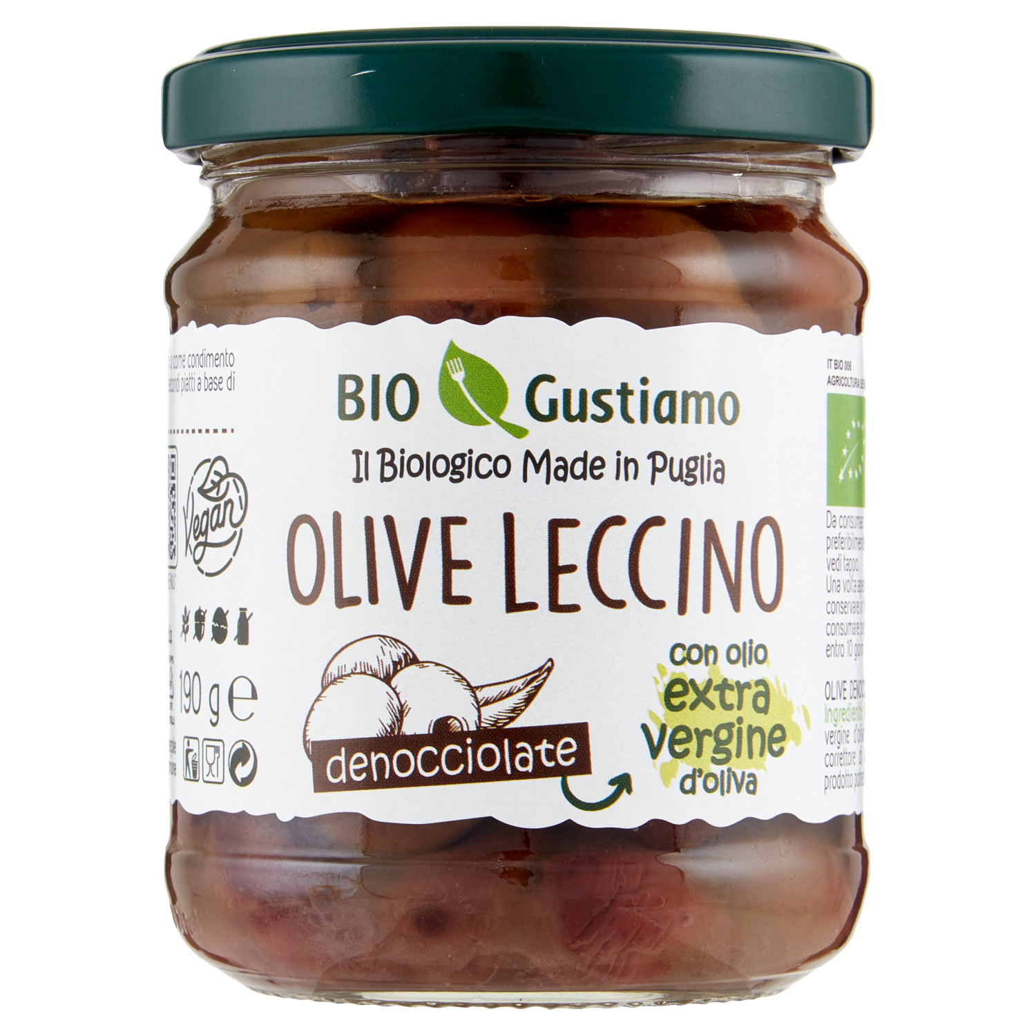 BIO GUSTIAMO OLIVE LECCINO 200g (5 in a box)