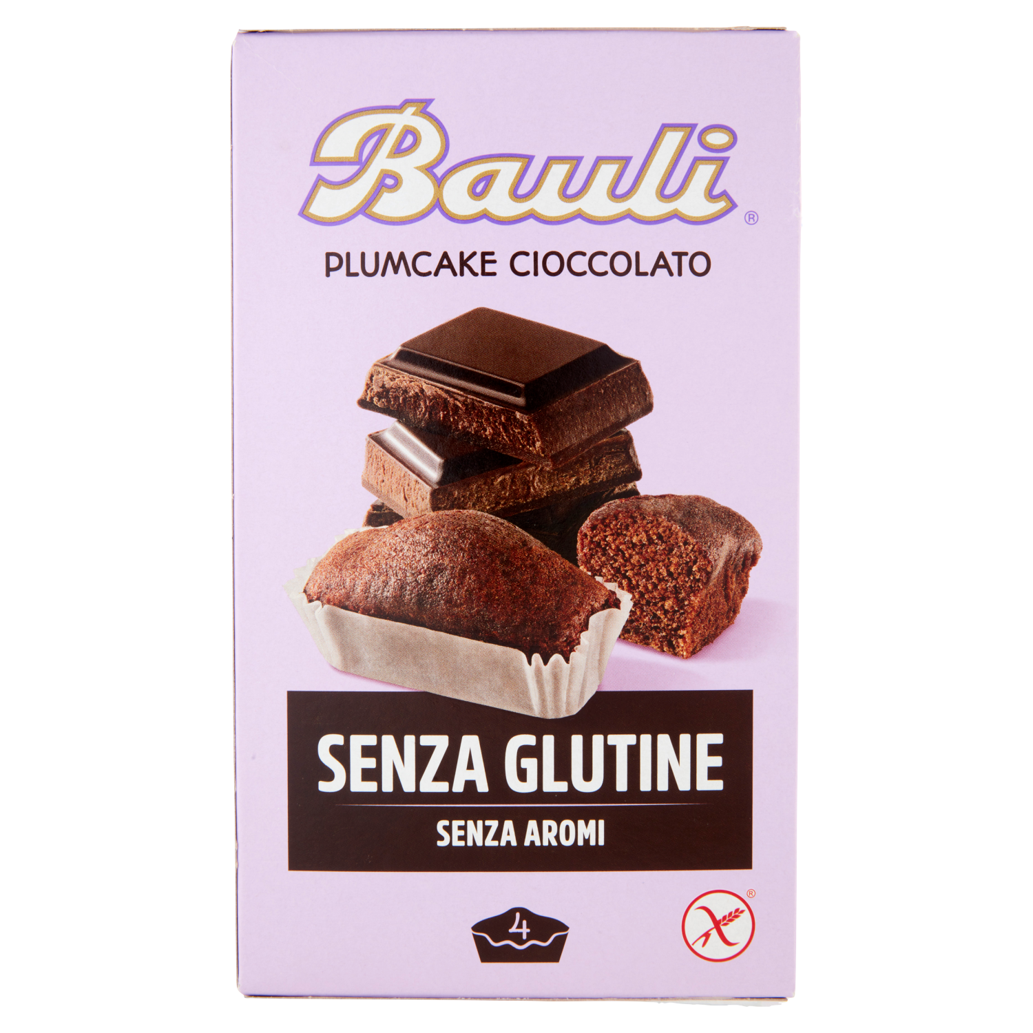 BAULI PLUMCAKE CIOCCOLATO SENZA GLUTINE 132g(8 in a box)