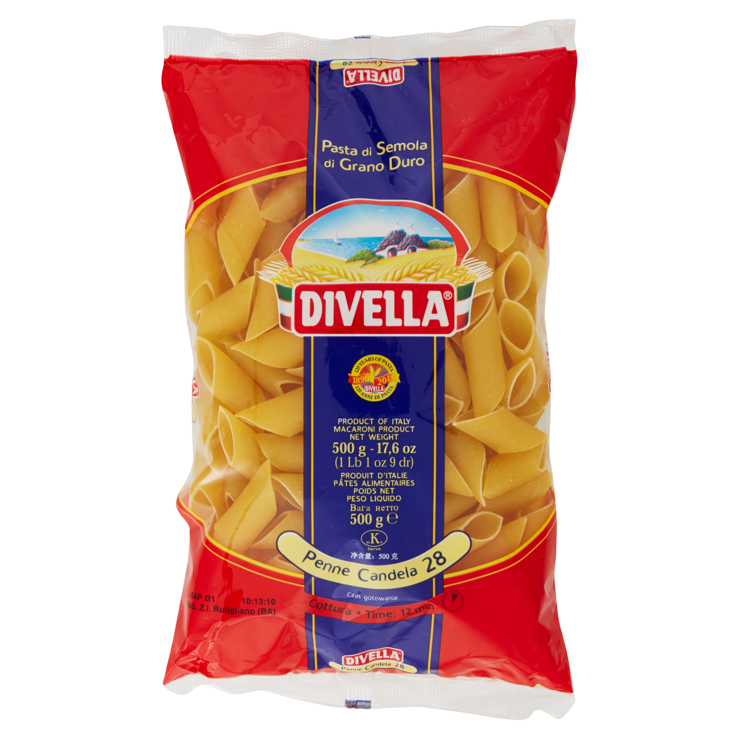 DIVELLA PASTA DI SEMOLA PENNE CANDELA N.28 500g (24 in a box)
