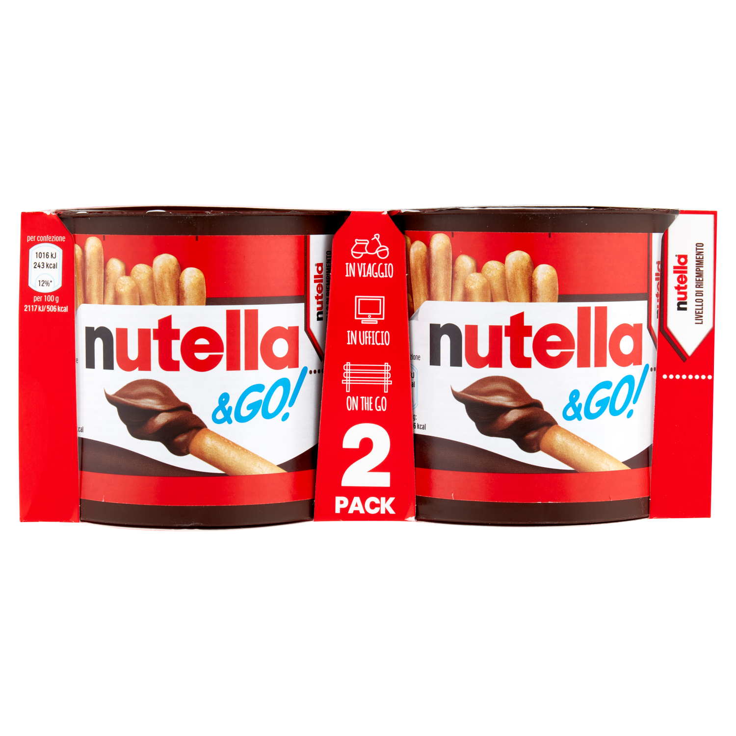 NUTELLA & GO SNACK X2 104g (8 in a box)
