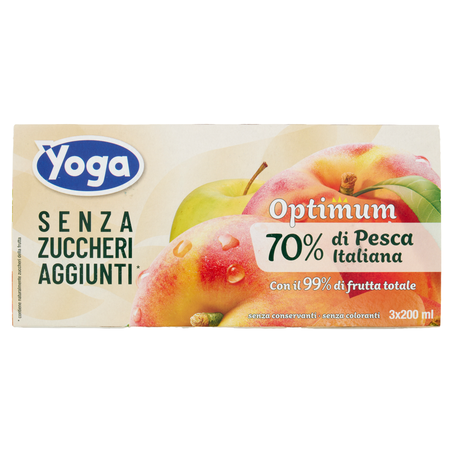 YOGA BRICK PESCA 200X3 no added sugar 600ml (8 in a box)