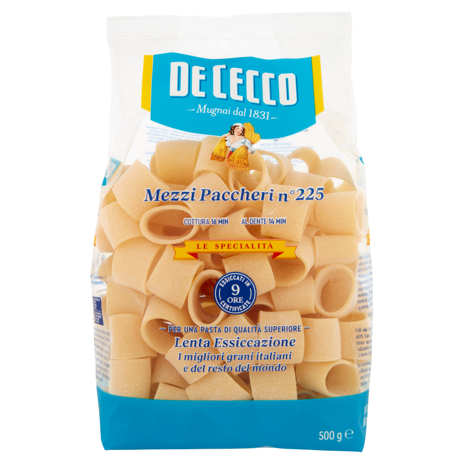 DE CECCO LE SPECIALITA' MEZZI PACCHERI N°225 500g (12 in a box)