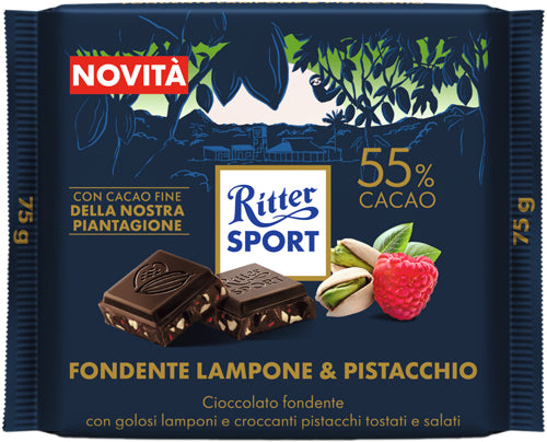 Ritter Sport Tavoletta Ciocc. Fond.55% Lampone&Pistacc.g.75 (15 In A Box) (£1.88 Each)