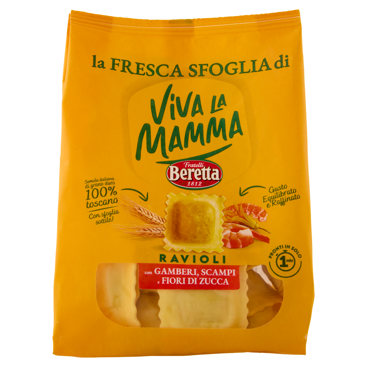 VIVA LA MAMMA RAVIOLI GAMBERI/SCAMPI/F.ZUC 200 GR (6 in a box)