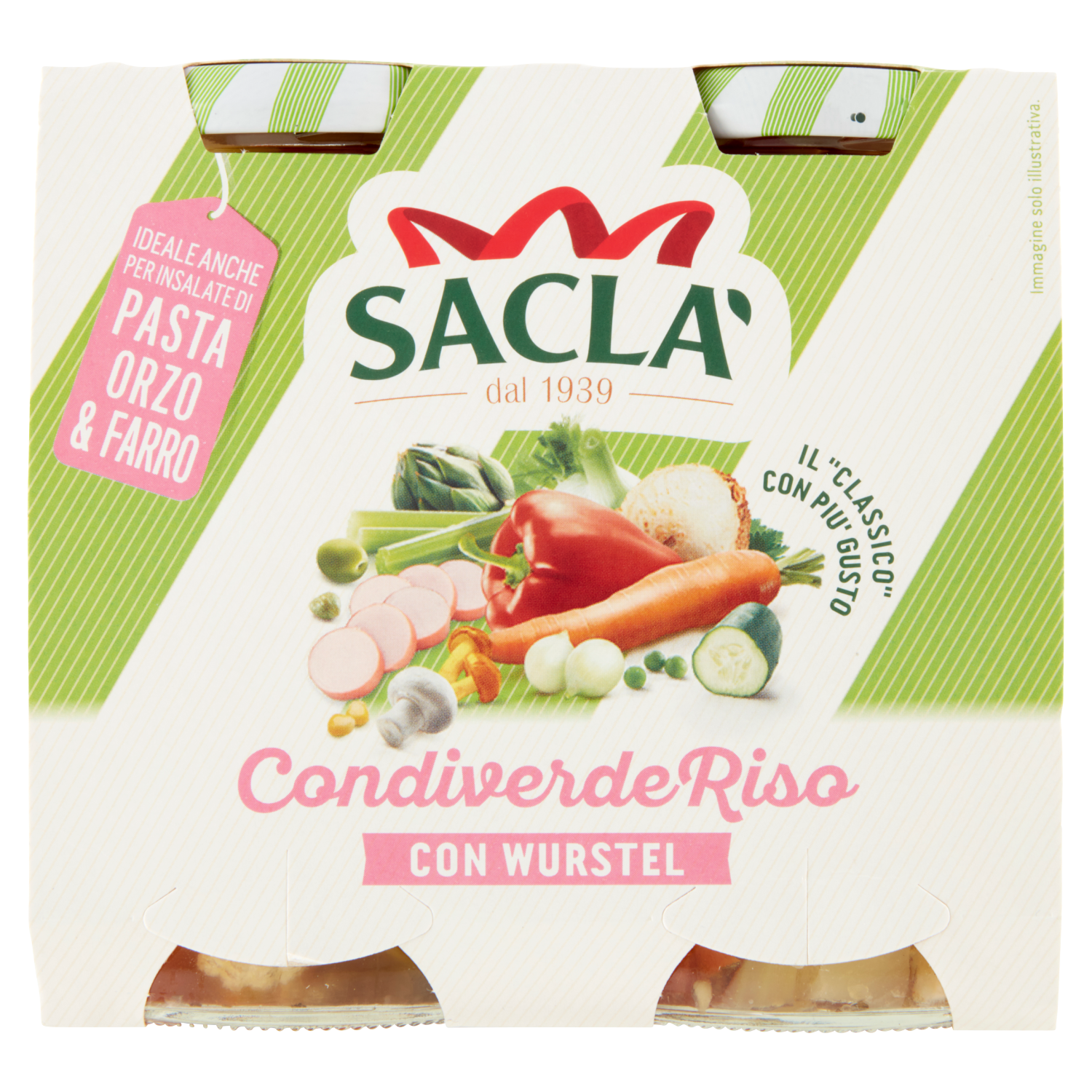 SACLA' CONDIVERDE RISO CON WURSTEL 580g (6 in a box)