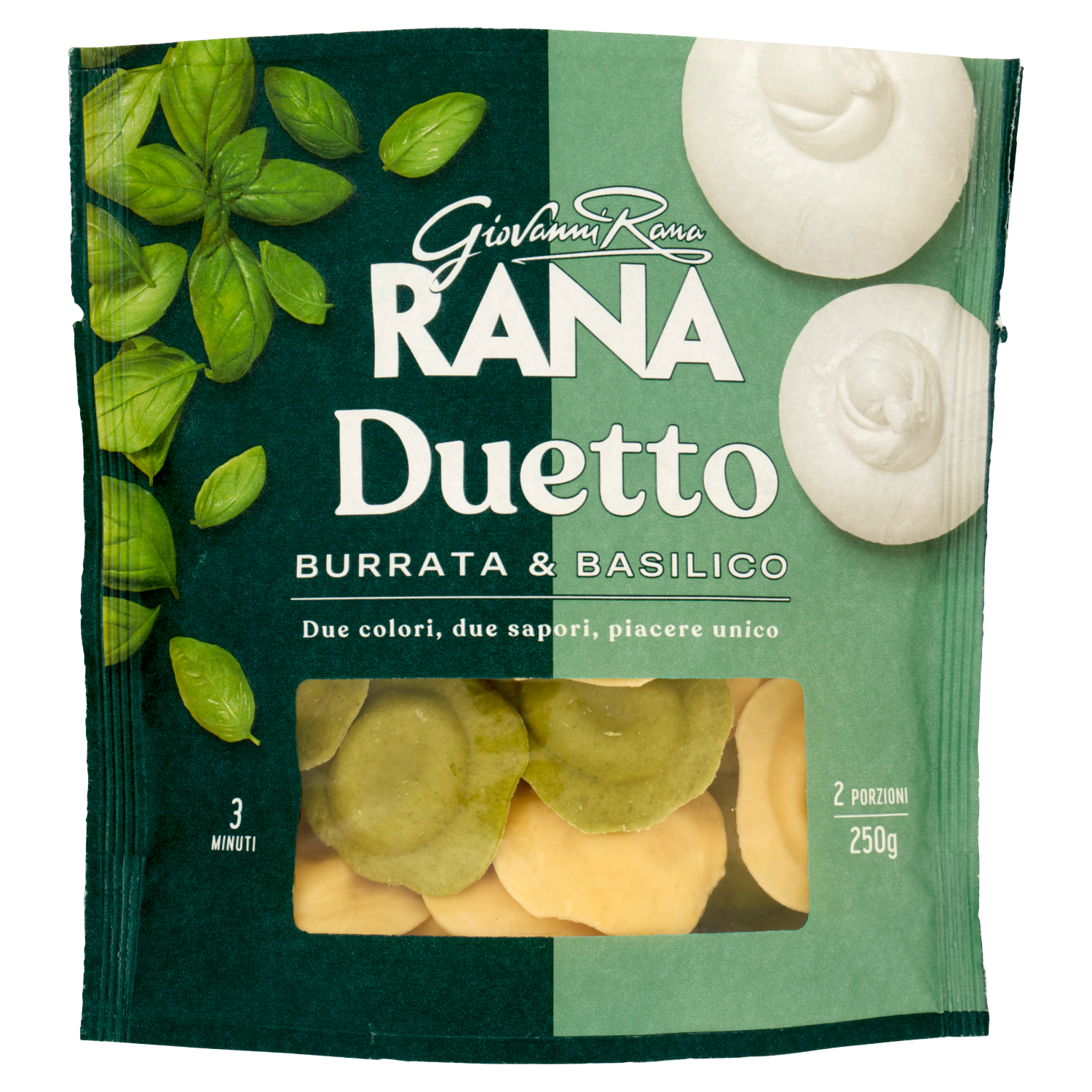 RANA DUETTO BURRATA E BASILICO 250g (4 in a box)