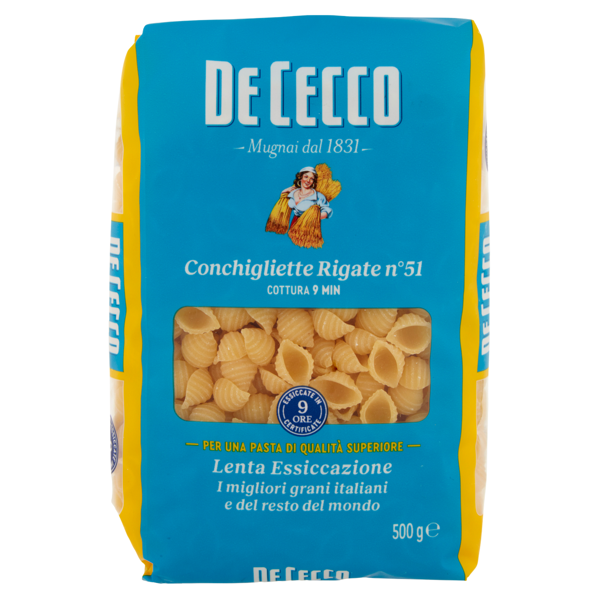 DE CECCO PASTA DI SEMOLA CONCHIGLIETTE RIGATE 500g (24 in a box)