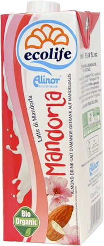 Alinor Latte Di Mandorla Bio UHT lt.1 Ecolife (10 In A Box) (£1.61 Each)