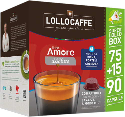 Lollo Caffe Capsule 75+15 Comp. Lavazza A Modo Mio (Single Item)